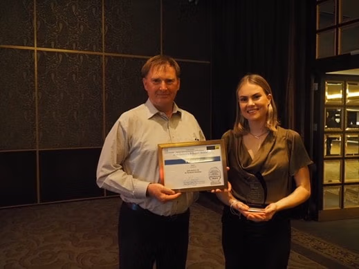 ESP Medical Director, Jeff Sharp and Business Manager, Hillary Sharp with HealthTech Week 2010 Award